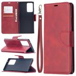 For Samsung Galaxy Note 20 Ultra Retro Lambskin Texture Pure Color Horizontal Flip PU Leather Case, with Holder & Card Slots & Wallet & Lanyard(Red)