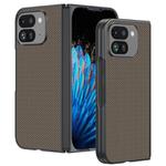 For Google Pixel 9 Pro Fold Ultra-thin Carbon Fiber Texture Printing Phone Case(Gold)