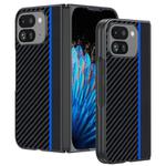 For Google Pixel 9 Pro Fold Ultra-thin Carbon Fiber Texture Printing Phone Case(Black Blue)