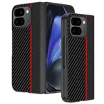 For Google Pixel 10 Pro Fold Ultra-thin Carbon Fiber Texture Printing Phone Case(Black Red)