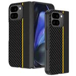 For Google Pixel 10 Pro Fold Ultra-thin Carbon Fiber Texture Printing Phone Case(Black Yellow)