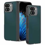 For Google Pixel 9 Pro Fold Ultra-thin Plain Skin Leather Phone Case(Green)