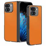 For Google Pixel 9 Pro Fold Ultra-thin Plain Skin Leather Phone Case(Orange)
