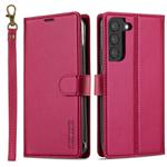 For Samsung Galaxy S22+ 5G LC.IMEEKE L2 Series Detachable Magsafe PU Phone Case with Lanyard(Red)