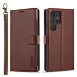 For Samsung Galaxy S25 Ultra 5G LC.IMEEKE L2 Series Detachable Magsafe PU Phone Case with Lanyard(Brown)