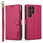 For Samsung Galaxy S25 Ultra 5G LC.IMEEKE L2 Series Detachable Magsafe PU Phone Case with Lanyard(Red)