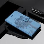 For Xiaomi Mi 10 Lite / Mi 10 Lite 5G Tree & Cat Embossed Pattern Horizontal Flip Leather Case with Holder & Card Slots & Wallet & Lanyard(Blue)