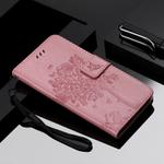 For Xiaomi Mi 10 Lite / Mi 10 Lite 5G Tree & Cat Embossed Pattern Horizontal Flip Leather Case with Holder & Card Slots & Wallet & Lanyard(Pink)