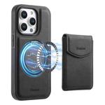 For iPhone 16 Pro Max Denior D20 Skin Feel MagSafe Holder Detachable Card Slot Phone Case(Black)