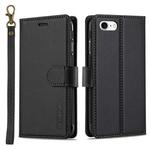 For iPhone 7 / 8 / SE 2020 2022 LC.IMEEKE L2 Series Detachable Magsafe PU Phone Case with Lanyard(Black)