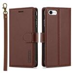 For iPhone 7 / 8 / SE 2020 2022 LC.IMEEKE L2 Series Detachable Magsafe PU Phone Case with Lanyard(Brown)