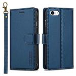 For iPhone 7 / 8 / SE 2020 2022 LC.IMEEKE L2 Series Detachable Magsafe PU Phone Case with Lanyard(Blue)