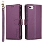 For iPhone 7 / 8 / SE 2020 2022 LC.IMEEKE L2 Series Detachable Magsafe PU Phone Case with Lanyard(Purple)