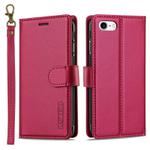 For iPhone 7 / 8 / SE 2020 2022 LC.IMEEKE L2 Series Detachable Magsafe PU Phone Case with Lanyard(Red)