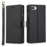 For iPhone 7 Plus / 8 Plus LC.IMEEKE L2 Series Detachable Magsafe PU Phone Case with Lanyard(Black)