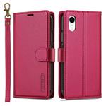 For iPhone XR LC.IMEEKE L2 Series Detachable Magsafe PU Phone Case with Lanyard(Red)