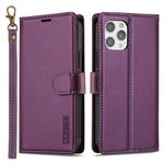 For iPhone 14 Pro Max LC.IMEEKE L2 Series Detachable Magsafe PU Phone Case with Lanyard(Purple)