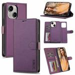 For iPhone 13 LC.IMEEKE L2 Series Detachable Magsafe PU Phone Case with Lanyard(Purple)