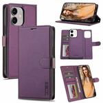 For iPhone 11 LC.IMEEKE L2 Series Detachable Magsafe PU Phone Case with Lanyard(Purple)