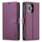 For iPhone 16 Pro Max LC.IMEEKE L2 Series Detachable Magsafe PU Phone Case with Lanyard(Purple)