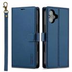 For iPhone 16 LC.IMEEKE L2 Series Detachable Magsafe PU Phone Case with Lanyard(Blue)