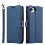 For iPhone 16e LC.IMEEKE L2 Series Detachable Magsafe PU Phone Case with Lanyard(Blue)