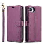 For iPhone 16e LC.IMEEKE L2 Series Detachable Magsafe PU Phone Case with Lanyard(Purple)