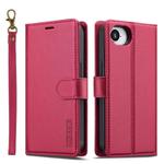 For iPhone 16e LC.IMEEKE L2 Series Detachable Magsafe PU Phone Case with Lanyard(Red)