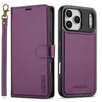 For iPhone 17 Pro Max LC.IMEEKE L2 Series Detachable Magsafe PU Phone Case with Lanyard(Purple)