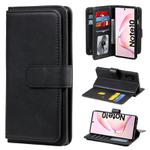 For Samsung Galaxy Note10 Multifunctional Magnetic Copper Buckle Horizontal Flip Solid Color Leather Case with 10 Card Slots & Wallet & Holder & Photo Frame(Black)