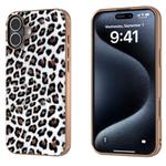 For iPhone 16 Plus Nano Plating Leopard Print Phone Case(Silver)