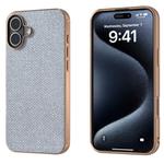 For iPhone 16 Plus Nano Plating Diamond Texture Phone Case(Black)