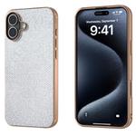 For iPhone 16 Plus Nano Plating Diamond Texture Phone Case(Silver)