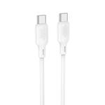 BOROFONE BX113 60W USB-C / Type-C to Type-C Silicone Charging Data Cable, Length:1m(White)