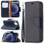 For iPhone 12 mini Litchi Texture Pure Color Horizontal Flip Leather Case with Holder & Card Slots & Wallet & Lanyard(Black)