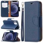 For iPhone 12 mini Litchi Texture Pure Color Horizontal Flip Leather Case with Holder & Card Slots & Wallet & Lanyard(Blue)