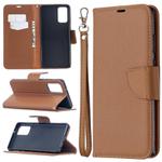 For Samsung Galaxy Note20 Litchi Texture Pure Color Horizontal Flip Leather Case with Holder & Card Slots & Wallet & Lanyard(Brown)