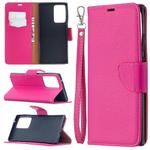 For Samsung Galaxy Note20 Ultra Litchi Texture Pure Color Horizontal Flip Leather Case with Holder & Card Slots & Wallet & Lanyard(Rose Red)