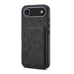 For iPhone 17 Air Denior D08 PU Single Card Slot Holder Phone Case(Black)