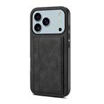 For iPhone 17 Pro Denior D08 PU Single Card Slot Holder Phone Case(Black)