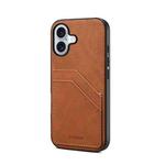 For iPhone 17 Denior D09 PU Dual Card Slot Back Cover Phone Case(Brown)