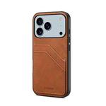 For iPhone 17 Pro Max Denior D09 PU Dual Card Slot Back Cover Phone Case(Brown)