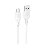 BOROFONE BX113 2.4A USB to Micro USB Silicone Charging Data Cable, Length:1m(White)