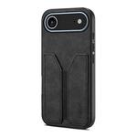 For iPhone 17 Air Denior D07 DV Elastic Card Slot PU Back Cover Phone Case(Black)