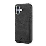For iPhone 17 Denior D06 PU Back Cover Card Slot Holder Phone Case(Black)