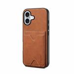 For iPhone 17 Denior D06 PU Back Cover Card Slot Holder Phone Case(Brown)