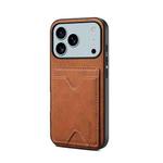 For iPhone 17 Pro Max Denior D06 PU Back Cover Card Slot Holder Phone Case(Brown)