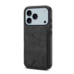For iPhone 17 Pro Denior D06 PU Back Cover Card Slot Holder Phone Case(Black)
