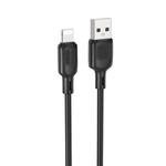 BOROFONE BX113 2.4A USB to 8 Pin Silicone Charging Data Cable, Length:3m(Black)