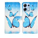 For Redmi Note 13 4G Oil Embossed 3D Drawing Leather Phone Case(3 Butterflies)